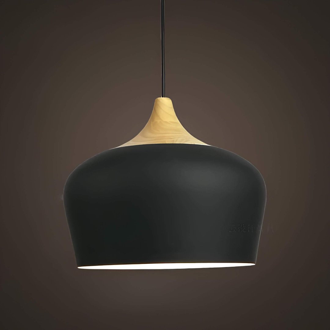Elegant Metal and Wood Pendant Light in Pastel Colours for Home Decor