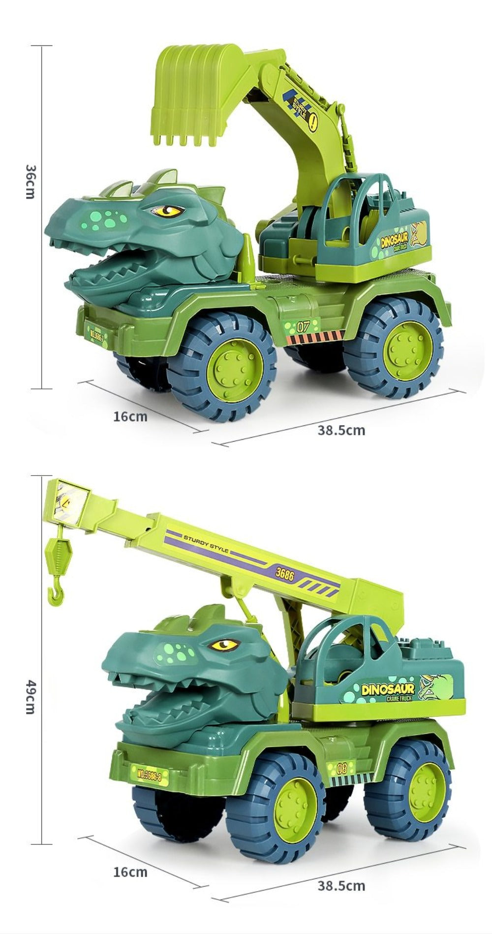 Dinosaur Excavator Truck Toy Vehicle Set