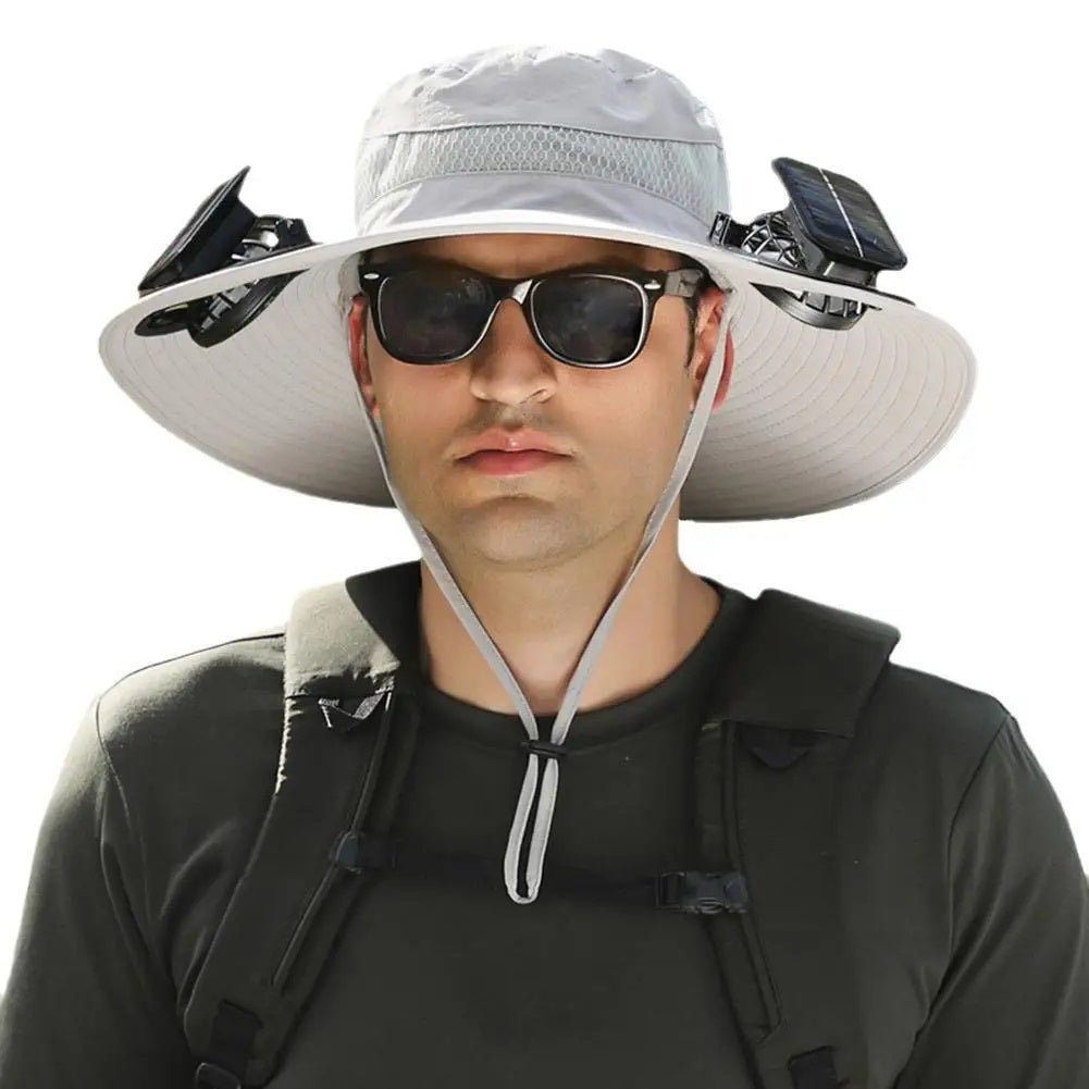 2025 New Solar Fan Outdoor Fishing Hat-Solar Sun Protection Sun Hat with Fan Solar