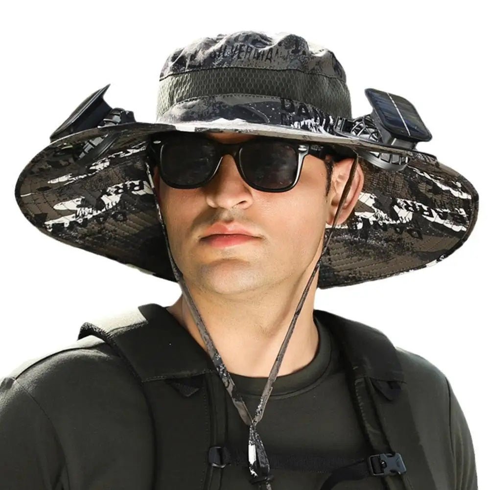 2025 New Solar Fan Outdoor Fishing Hat-Solar Sun Protection Sun Hat with Fan Solar