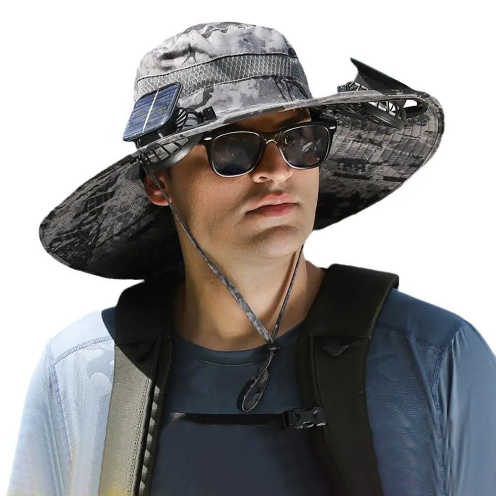 2025 New Solar Fan Outdoor Fishing Hat-Solar Sun Protection Sun Hat with Fan Solar