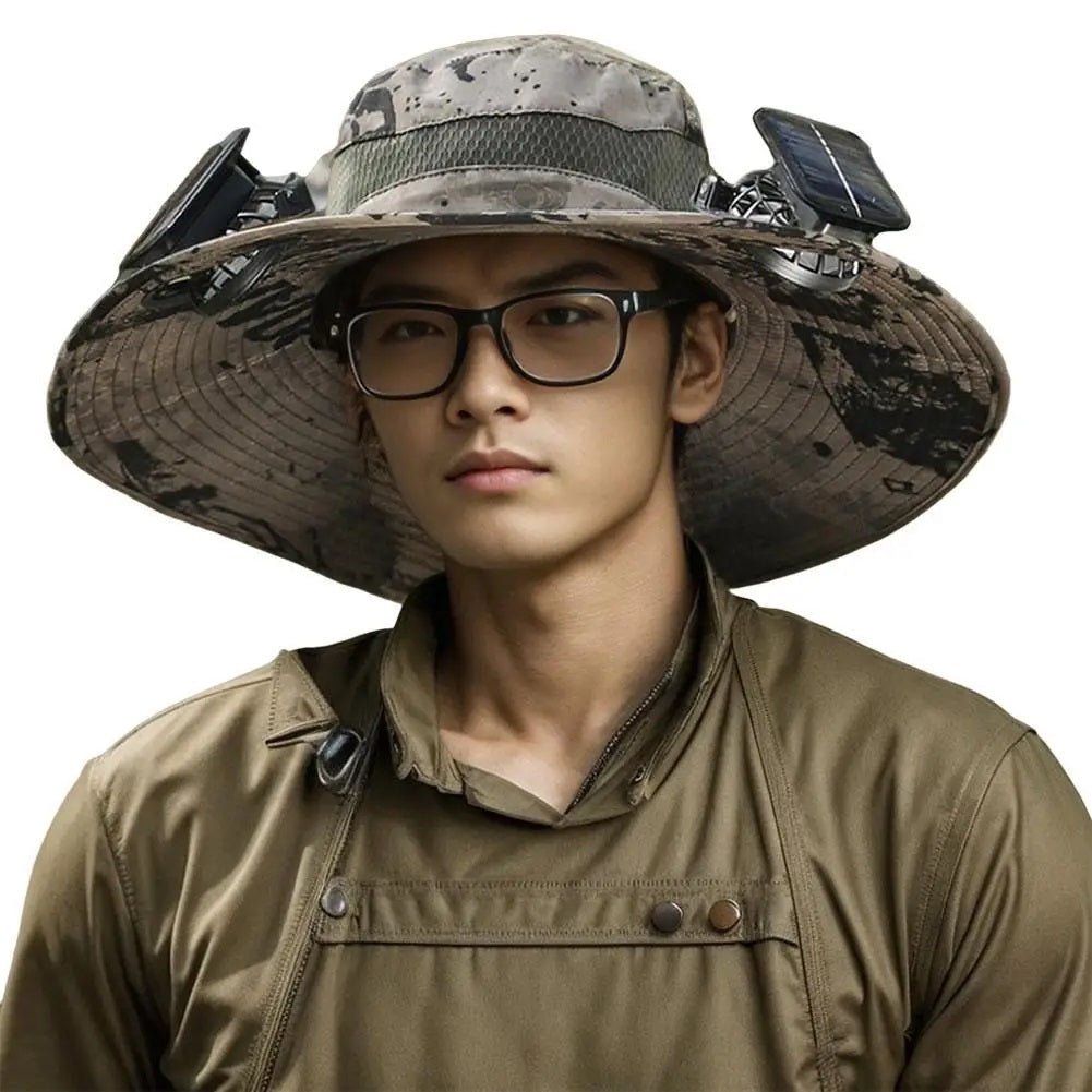 2025 New Solar Fan Outdoor Fishing Hat-Solar Sun Protection Sun Hat with Fan Solar