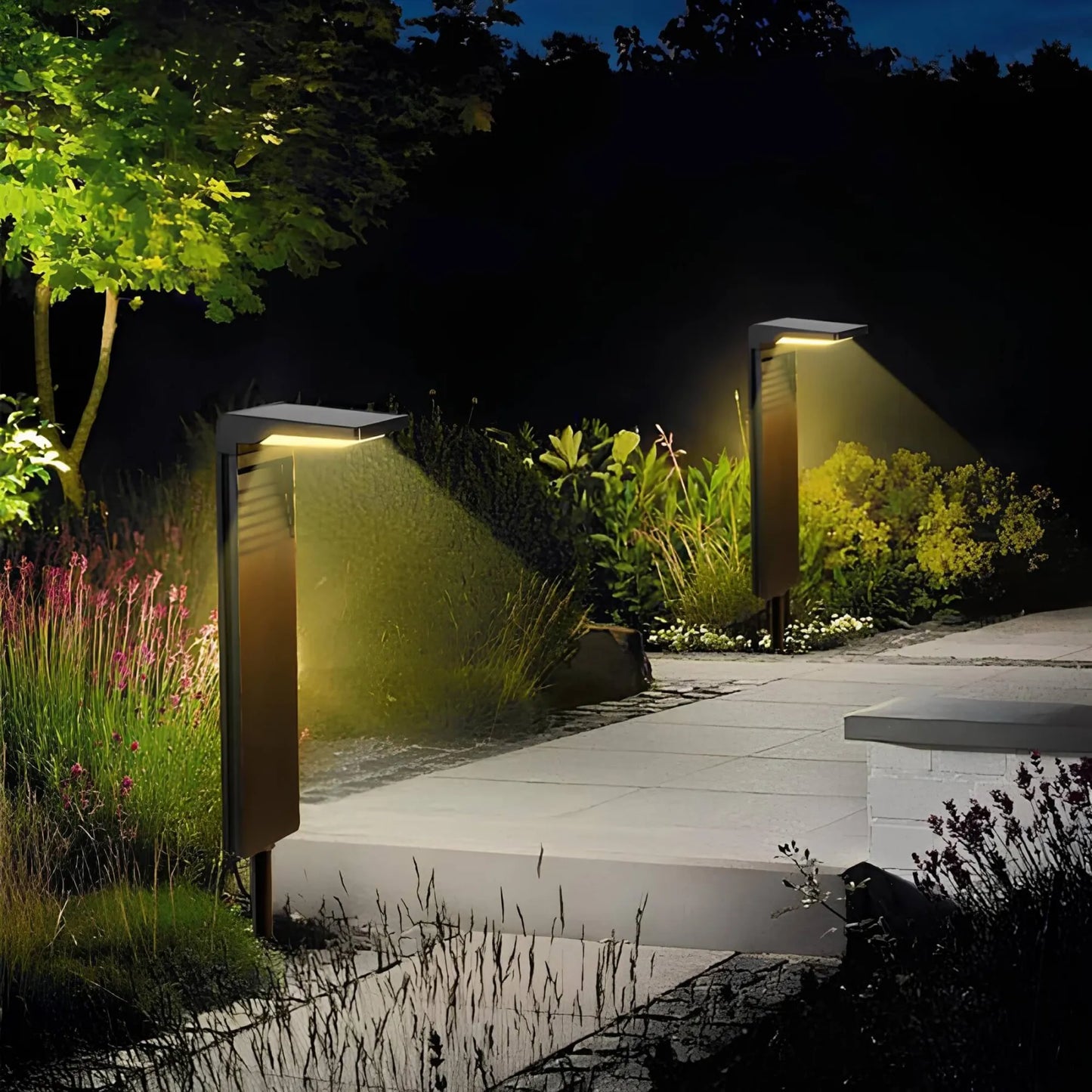 Solar Path Lights for Outdoor Atmosphere, Waterproof LED Garden Lighting