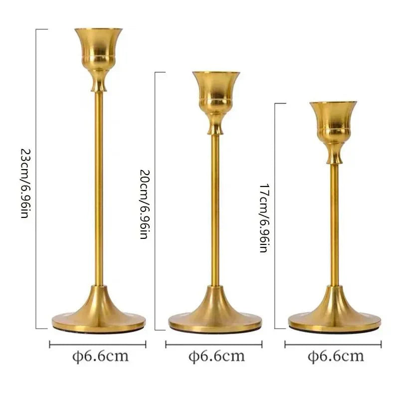 Golden Candle Holders for Romantic Home Decor and Elegant Events