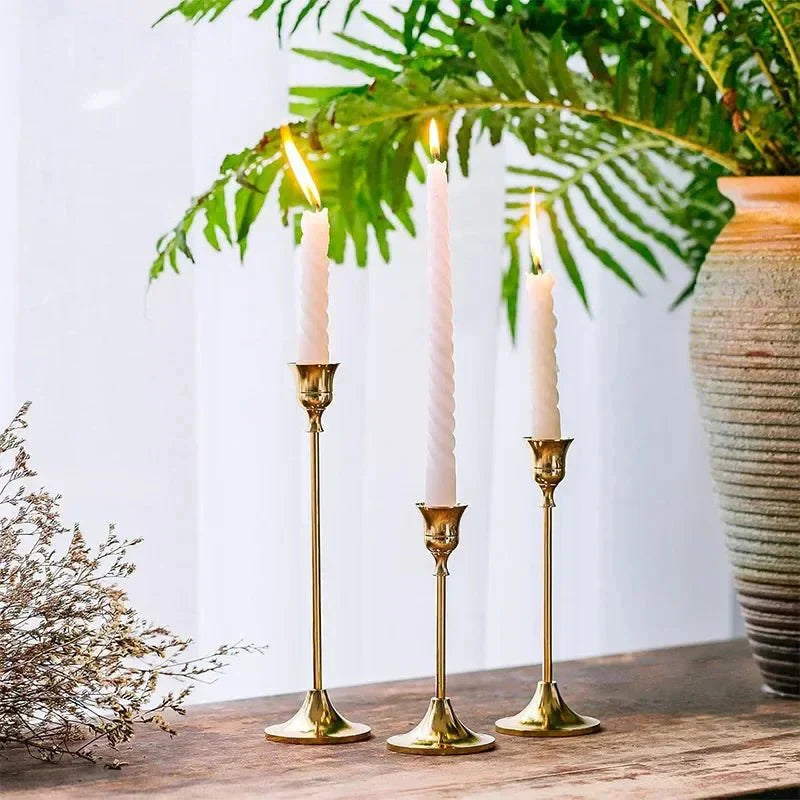 Golden Candle Holders for Romantic Home Decor and Elegant Events