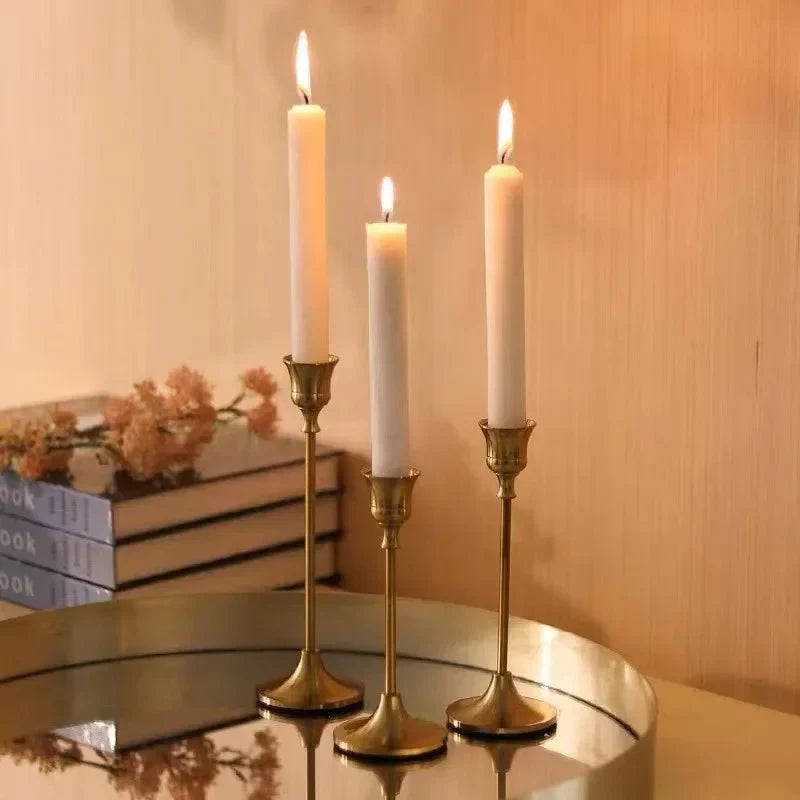 Golden Candle Holders for Romantic Home Decor and Elegant Events