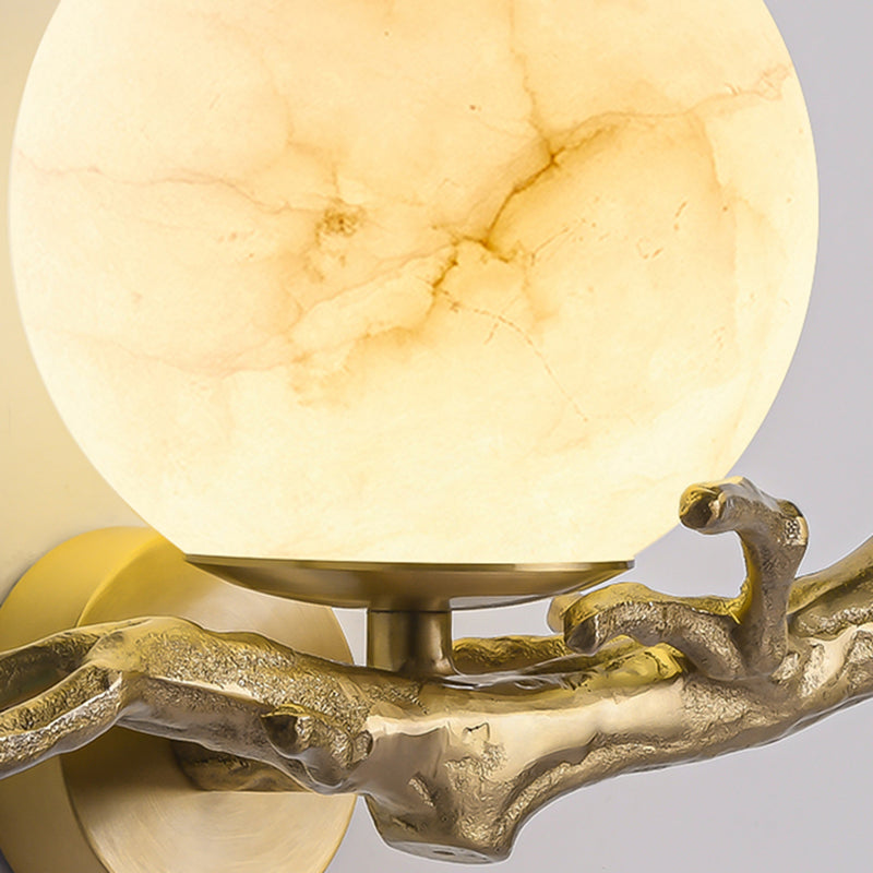 Copper and Marble Wall Light for Elegant Home and Office Decor