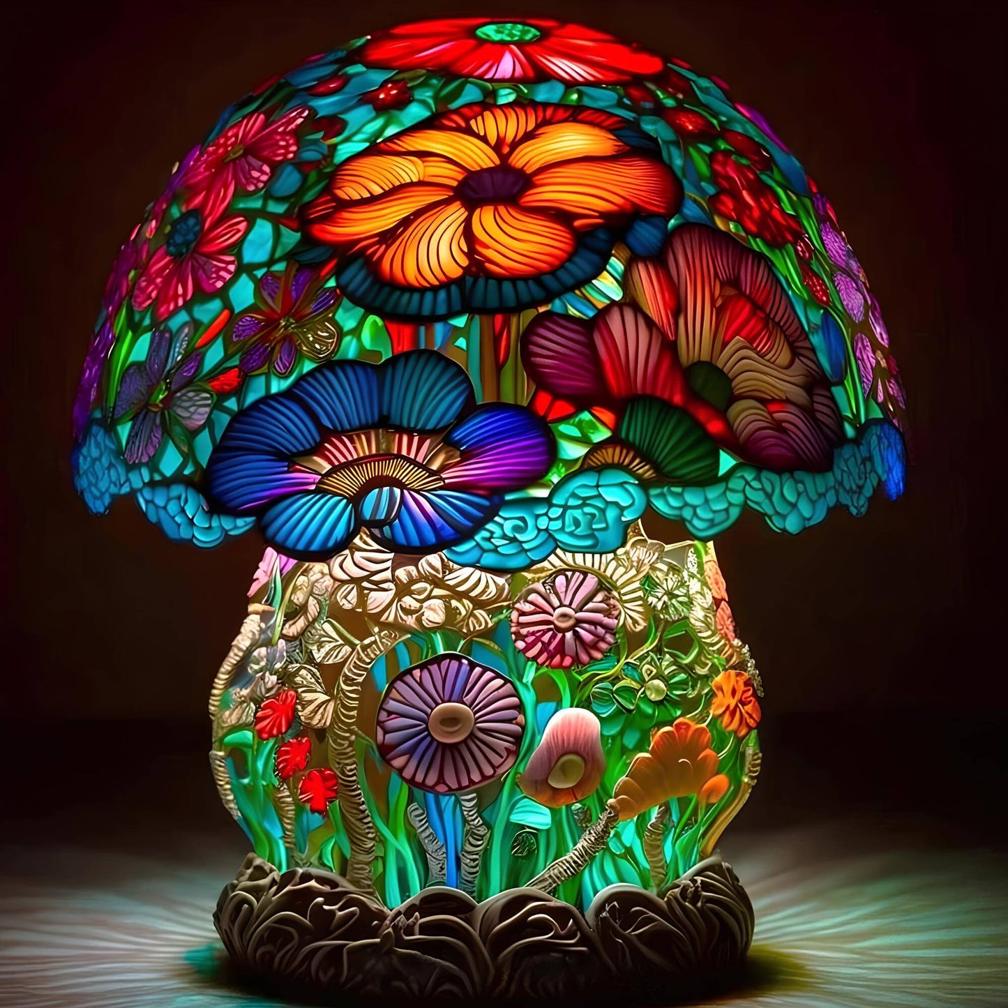 Stained Glass Table Lamp for Home Decor - Elegant Fantasy Design