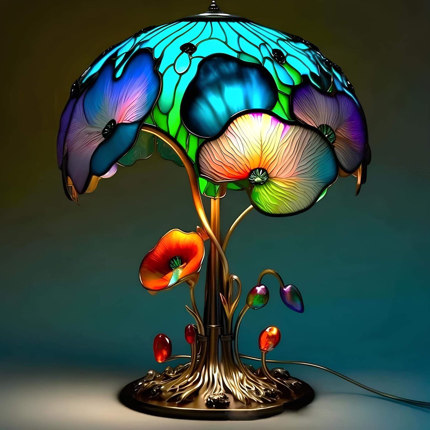 Stained Glass Table Lamp for Home Decor - Elegant Fantasy Design