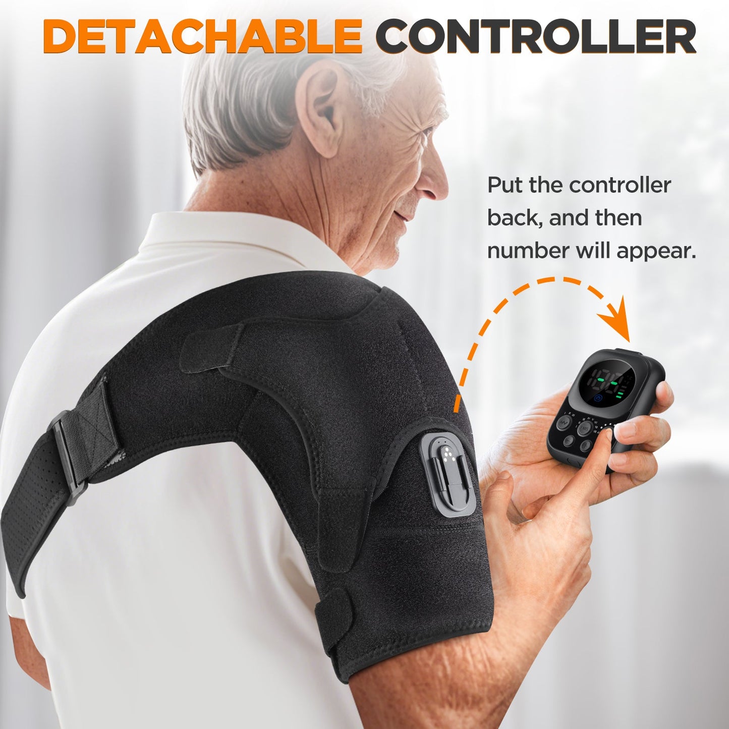 Wireless Shoulder Massage Device with Detachable Control