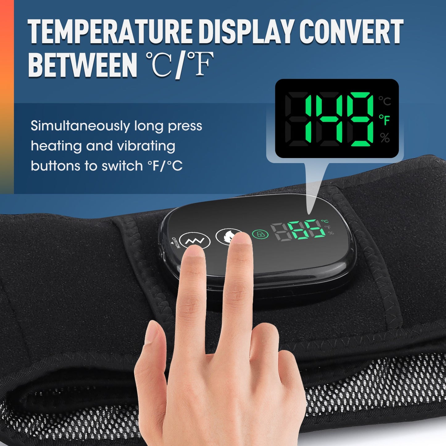 LED Back Massager with Red Light Therapy and Heat