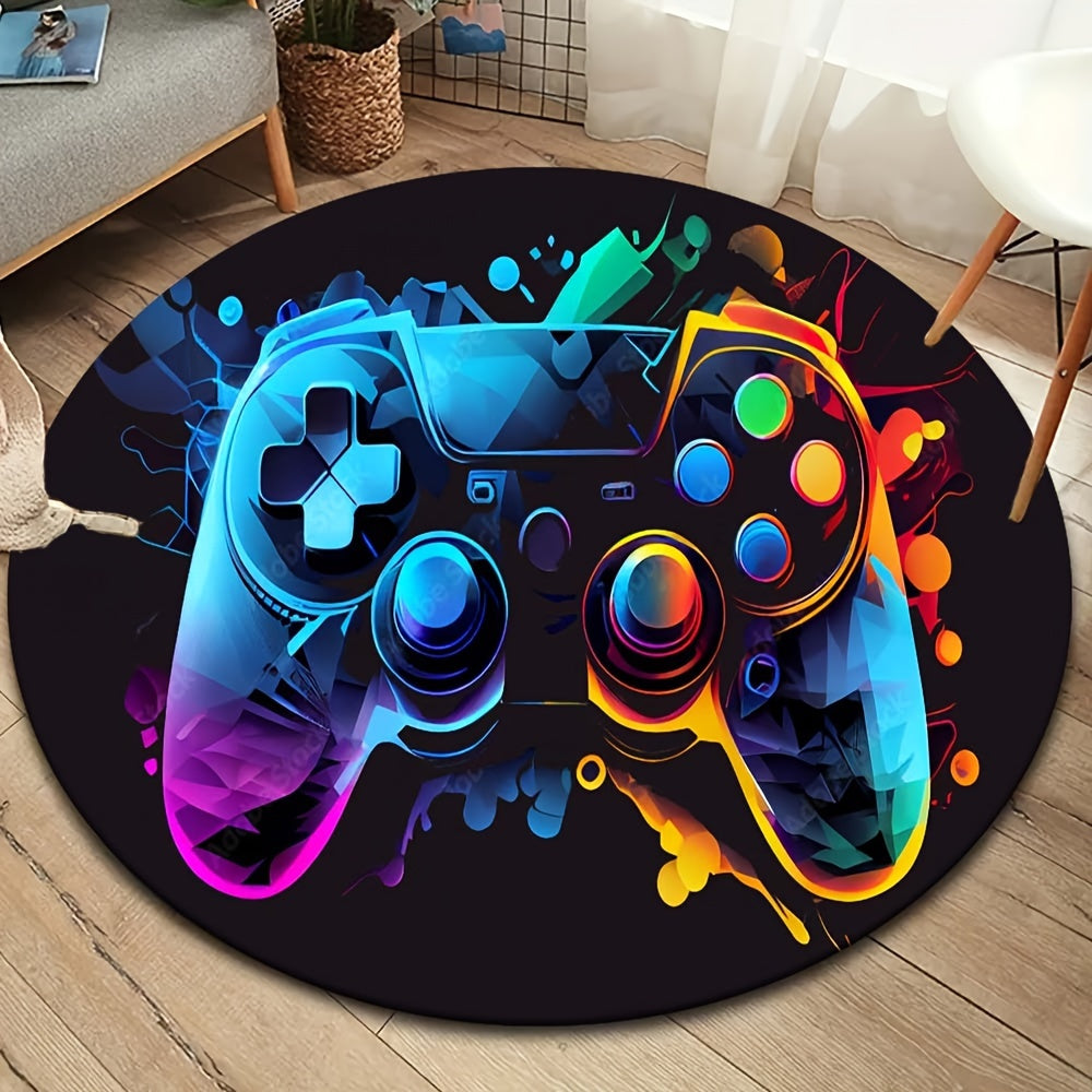 Gamepad Area Rug - Stylish Round Design for Gaming Rooms and Offices