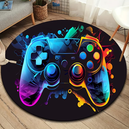 Gamepad Area Rug - Stylish Round Design for Gaming Rooms and Offices