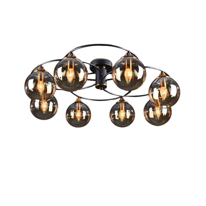 Round LED Ceiling Light in Smoke Grey and Warm Amber for Home and Office