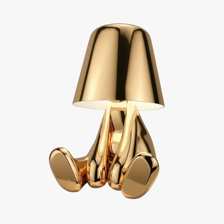 Figurine Table Lamp with Metallic Finish for Interior Decor