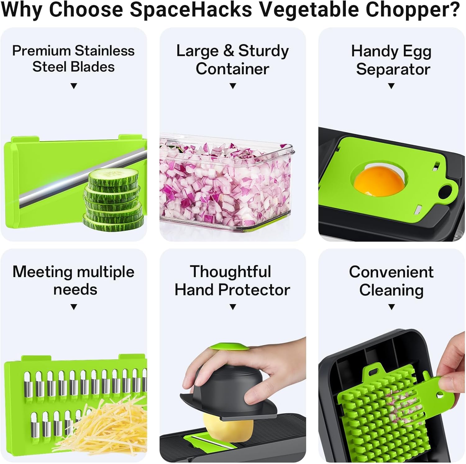 12-in-1 Vegetable Chopper Kitchen Gadget with 7 Blades and Mandoline