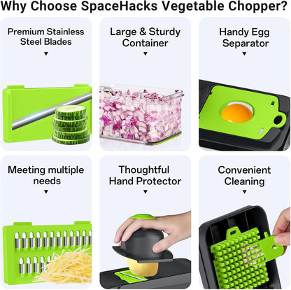 12-in-1 Vegetable Chopper Kitchen Gadget with 7 Blades and Mandoline
