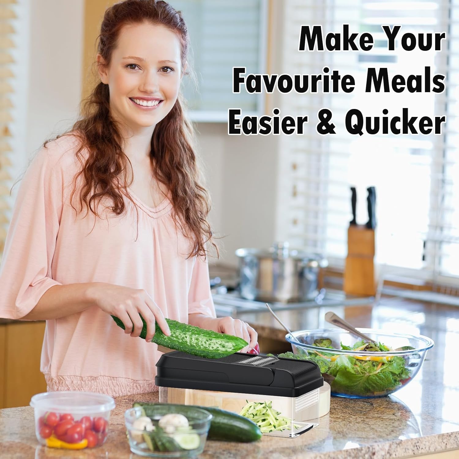 12-in-1 Vegetable Chopper Kitchen Gadget with 7 Blades and Mandoline