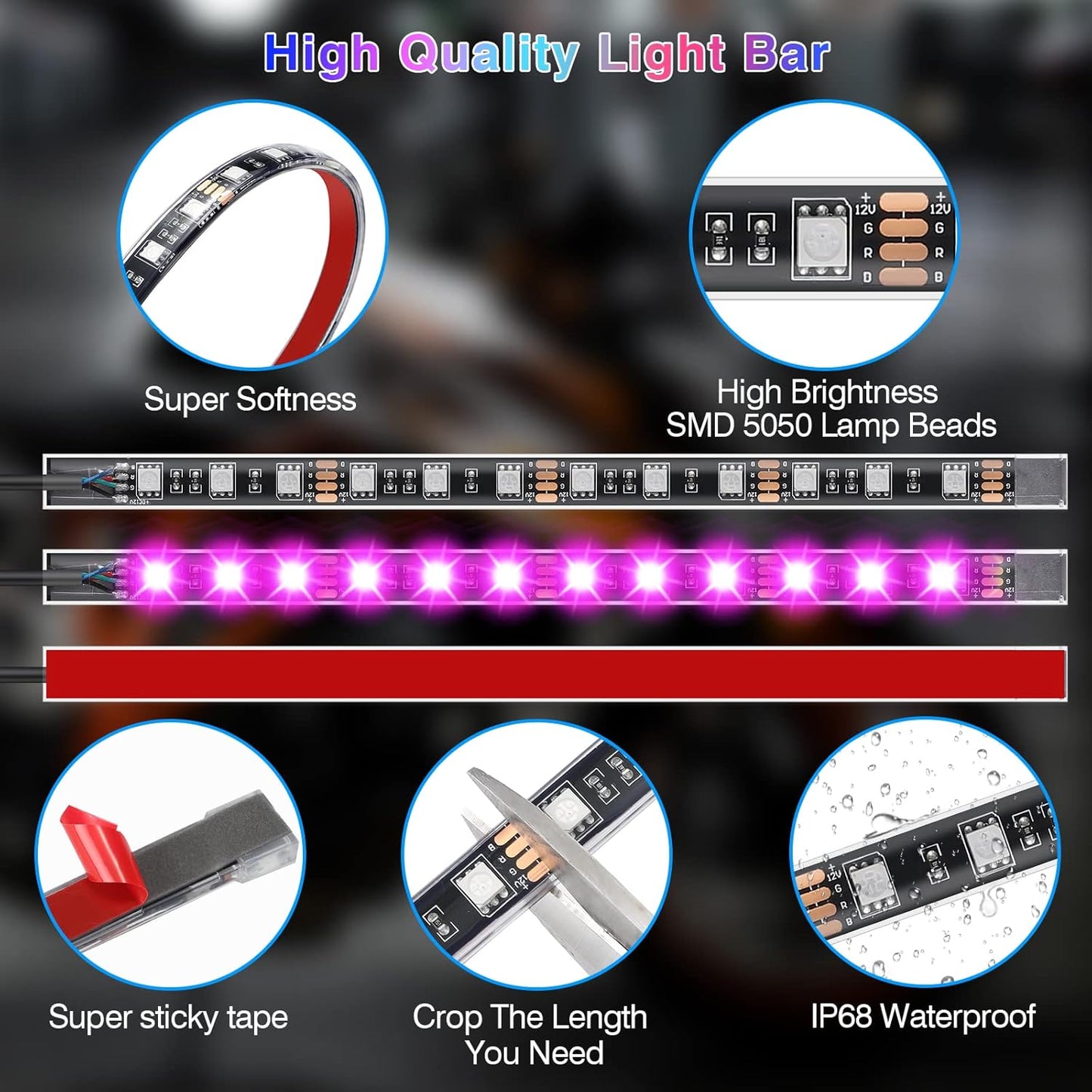 12pcs Motorcycle LED Light Kit Brake Light Turn Signal