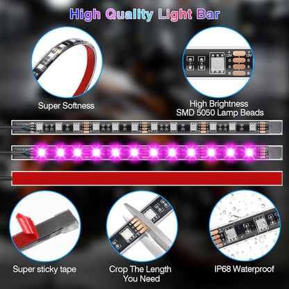 12pcs Motorcycle LED Light Kit Brake Light Turn Signal