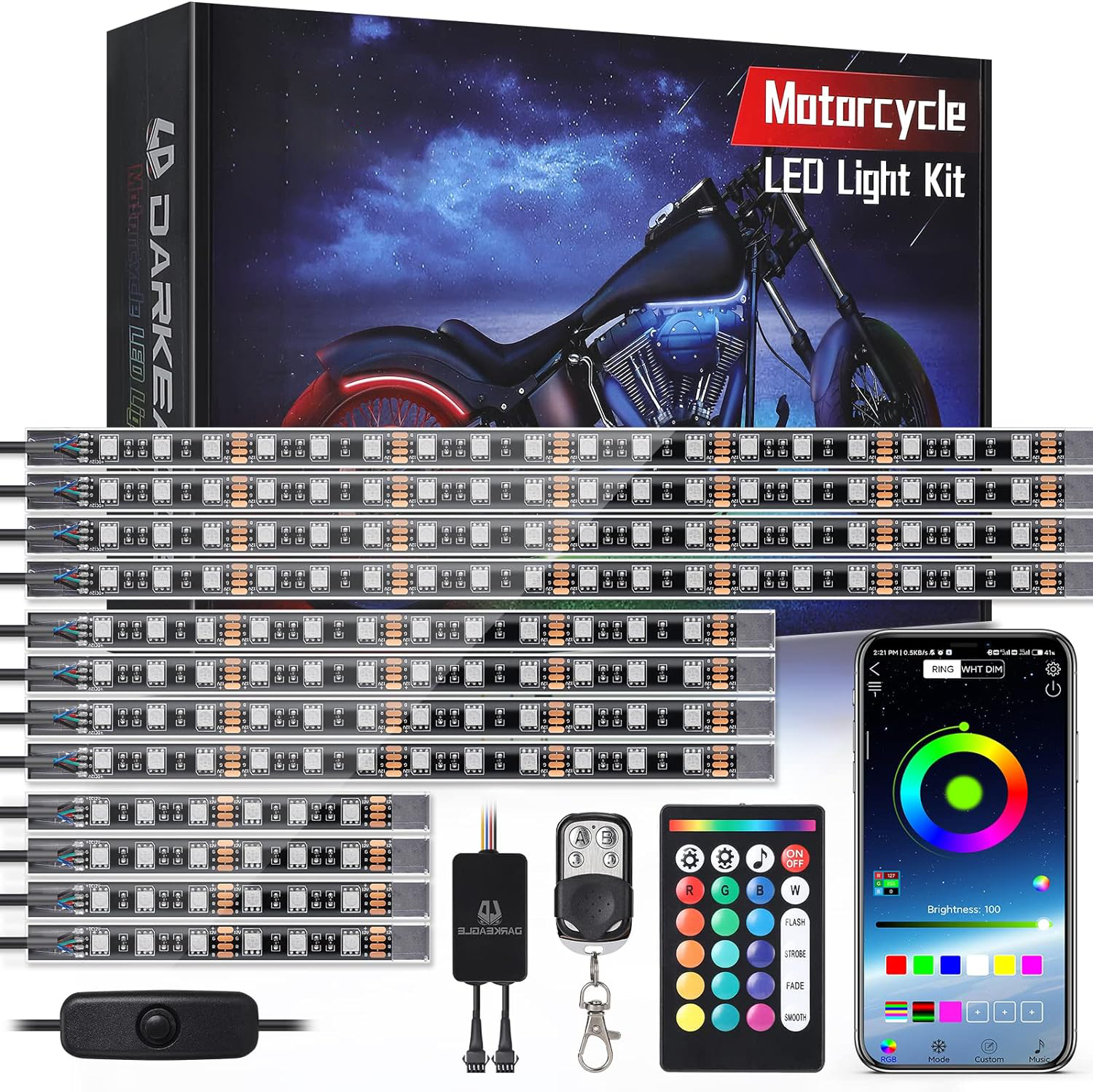 12pcs Motorcycle LED Light Kit Brake Light Turn Signal