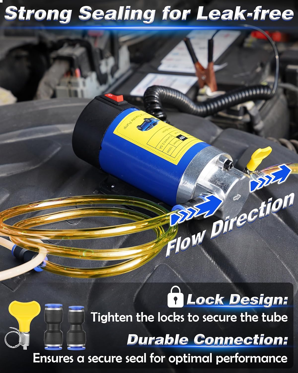 12V Electric Oil Extractor Pump – Self-Priming Fluid Transfer for Engine & Gear Oil