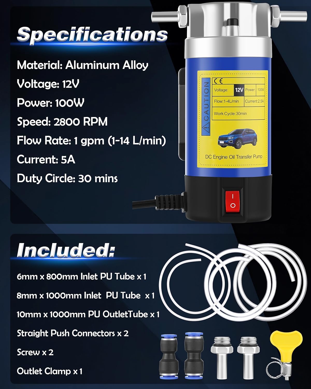 12V Electric Oil Extractor Pump – Self-Priming Fluid Transfer for Engine & Gear Oil
