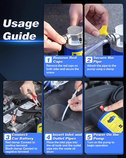 12V Electric Oil Extractor Pump – Self-Priming Fluid Transfer for Engine & Gear Oil