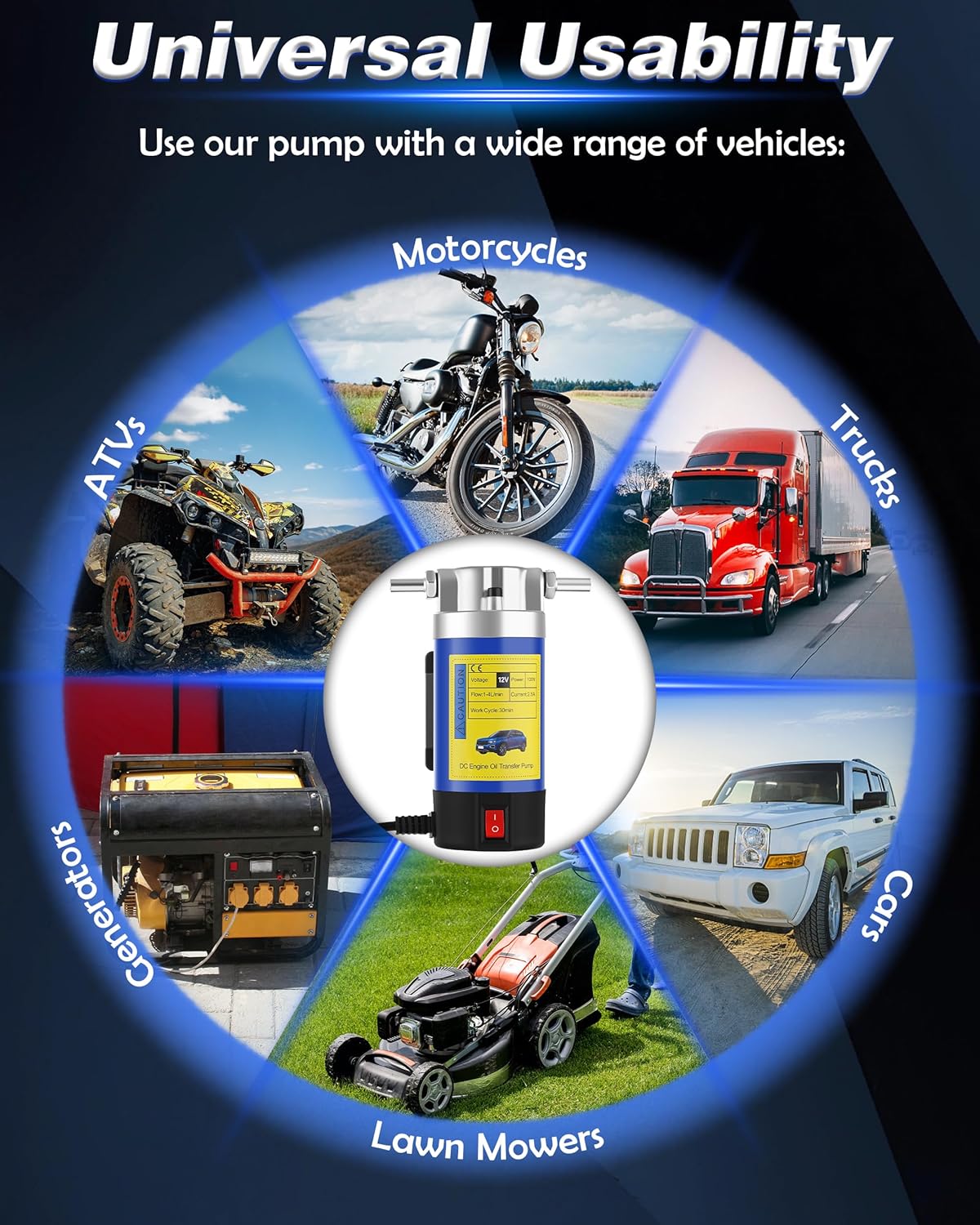 12V Electric Oil Extractor Pump – Self-Priming Fluid Transfer for Engine & Gear Oil