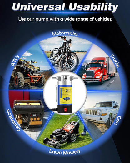 12V Electric Oil Extractor Pump – Self-Priming Fluid Transfer for Engine & Gear Oil