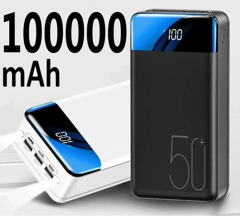 100000mAh Power Bank Portable Charger for Phones Tablets Laptops