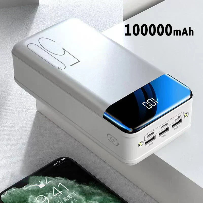 100000mAh Power Bank Portable Charger for Phones Tablets Laptops