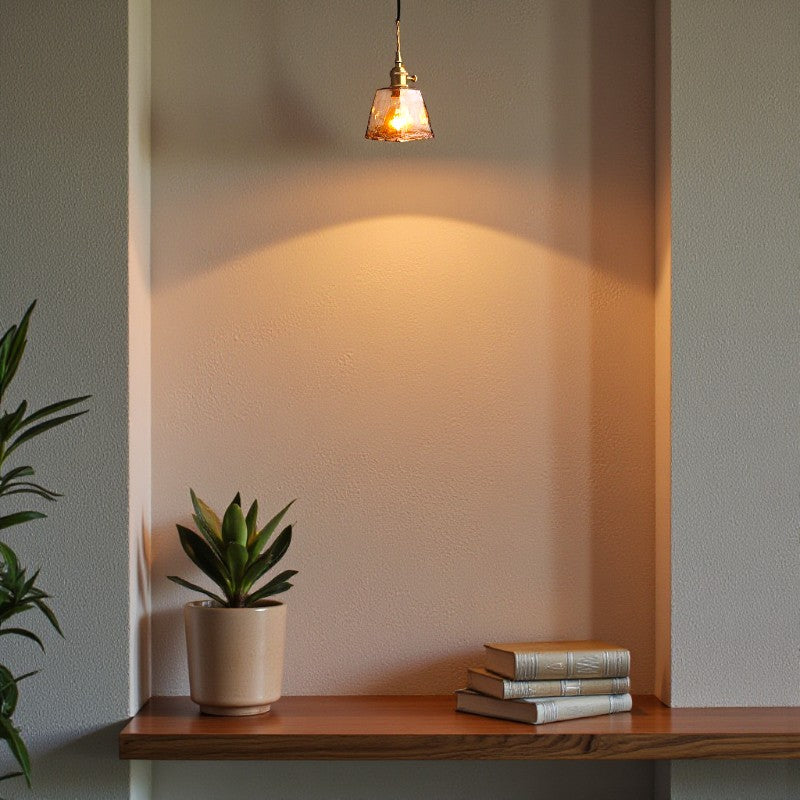 Glass Pendant Light with Gold Finish for Interior Lighting