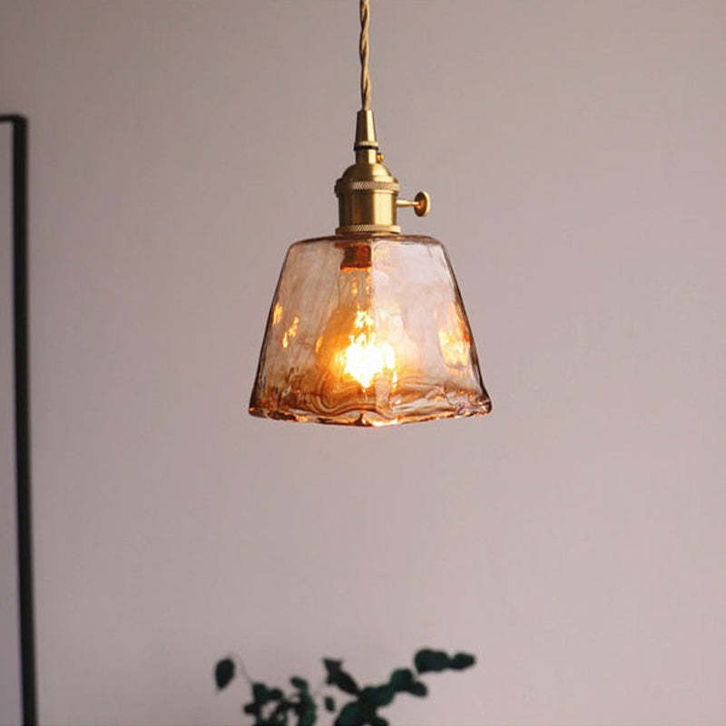 Glass Pendant Light with Gold Finish for Interior Lighting