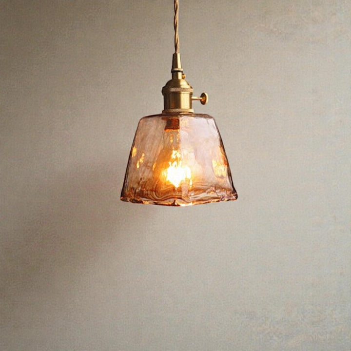 Glass Pendant Light with Gold Finish for Interior Lighting