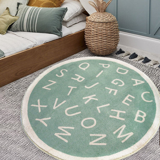 Soft Round Cartoon Rug for Kids' Rooms, Playrooms, and Cozy Spaces