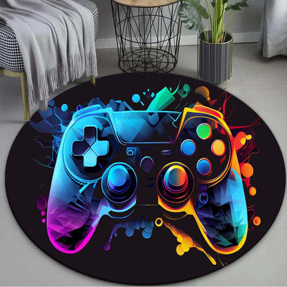 Gamepad Area Rug - Stylish Round Design for Gaming Rooms and Offices