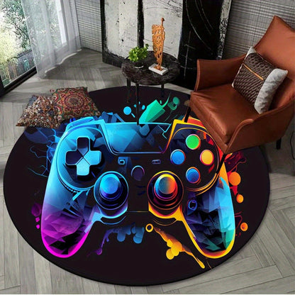 Gamepad Area Rug - Stylish Round Design for Gaming Rooms and Offices