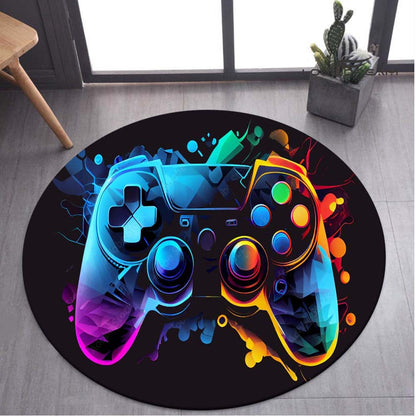 Gamepad Area Rug - Stylish Round Design for Gaming Rooms and Offices