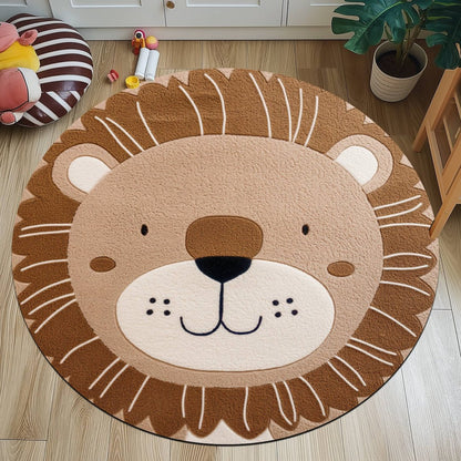 Round Non-Slip Polyester Rug for Home and Office Decor