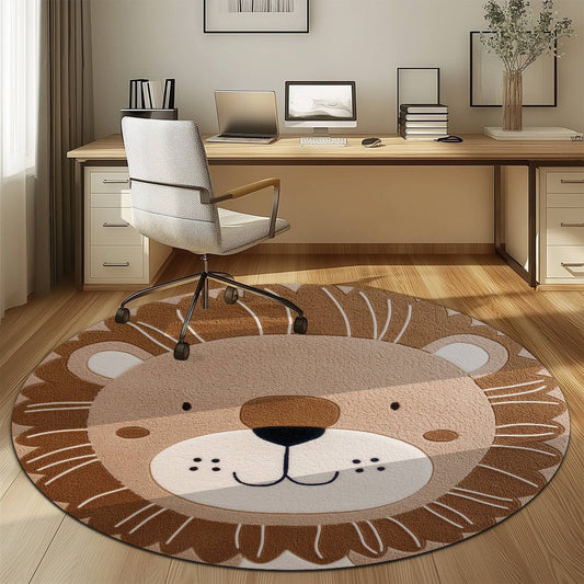 Round Non-Slip Polyester Rug for Home and Office Decor