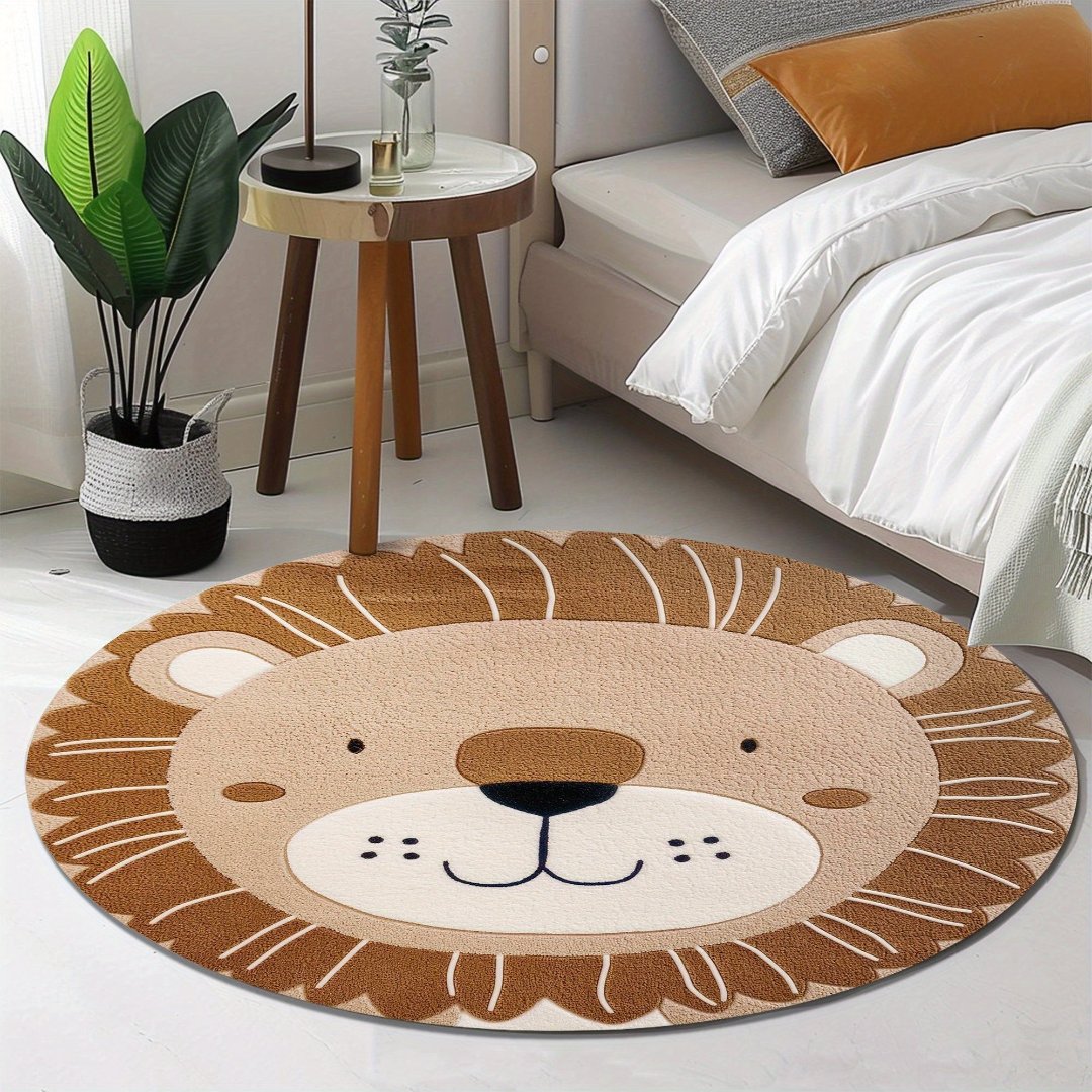 Round Non-Slip Polyester Rug for Home and Office Decor