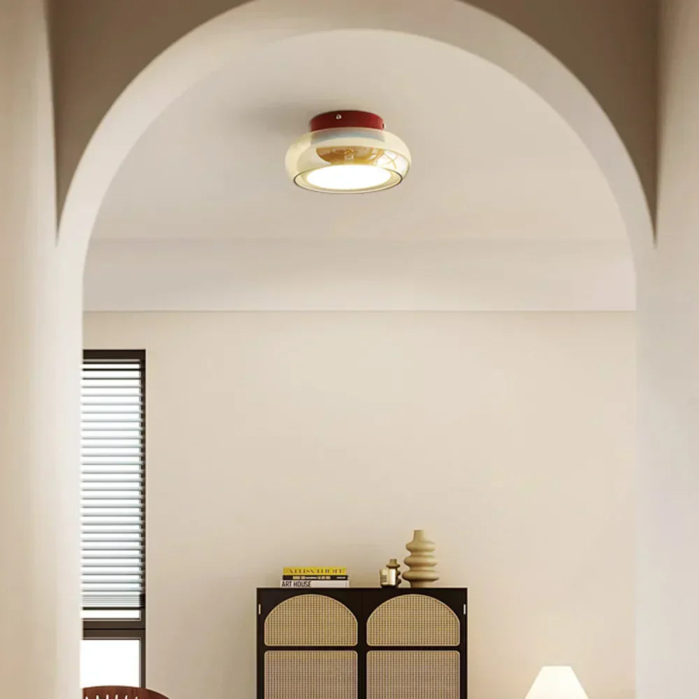 Vintage LED Ceiling Light | Retro Acrylic Fixture for Home & Office