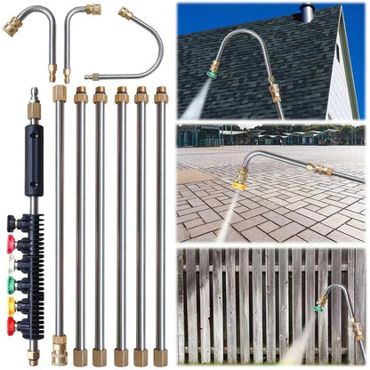 High-Pressure Washer Wand Set Telescopic 4000 PSI for Gutter Roof Cleaning