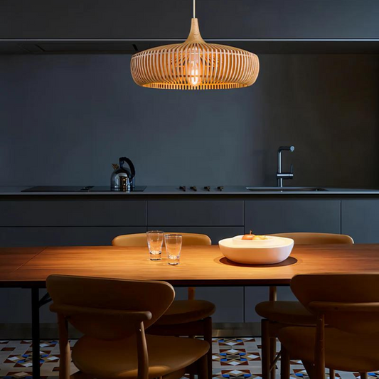 Walnut Wood Pendant Light for Home and Office Decor, Stylish Lighting