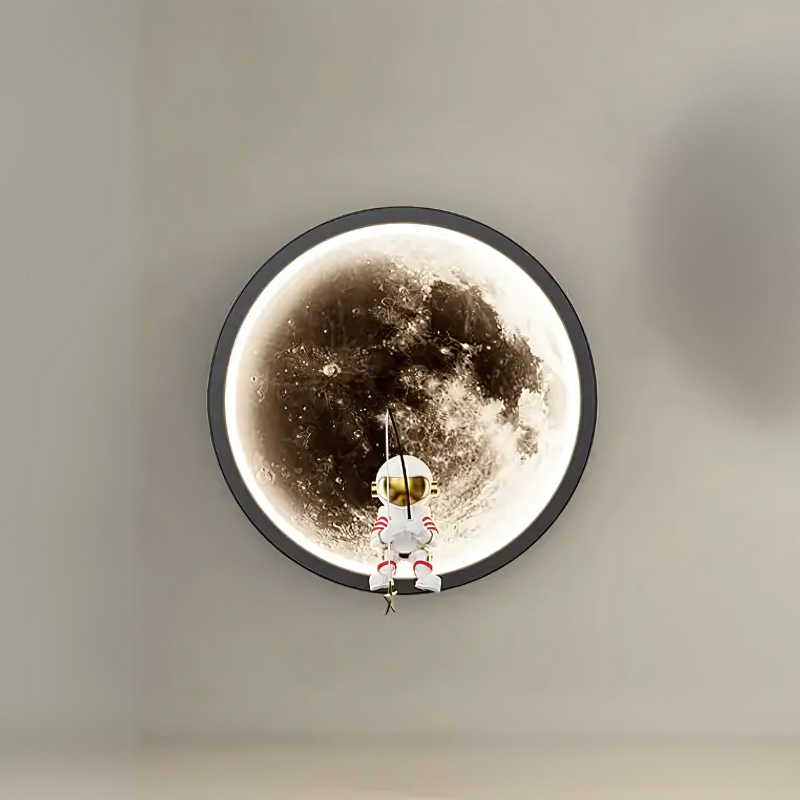 Moon LED Wall Lamp for Kids' Room, Home Decor, Space Theme Lighting