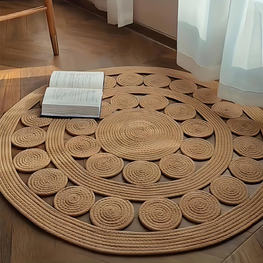Non-Slip Geometric Round Rug for Home Decor and Office Style