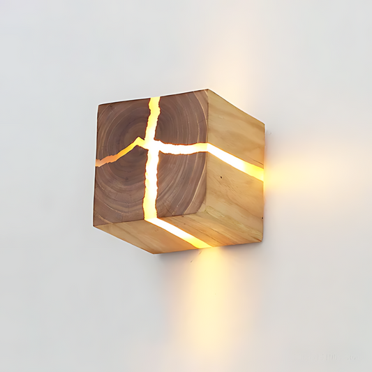 Solid Wood Wall Light - Handmade Rustic Lighting for Home and Office