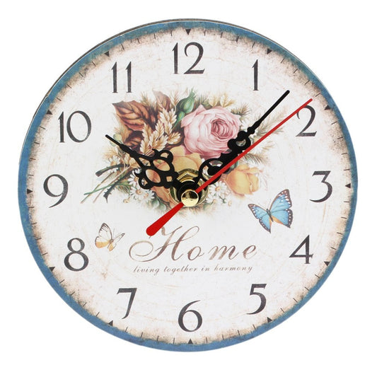 Floral Butterfly Wall Clock for Elegant Home and Office Decor