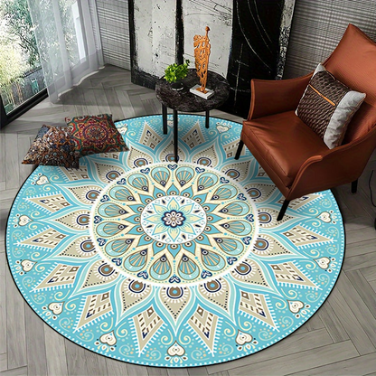 Mandala Round Rug for Modern Home Decor - Soft, Stylish, Versatile